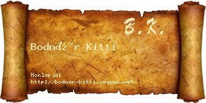 Bodnár Kitti névjegykártya