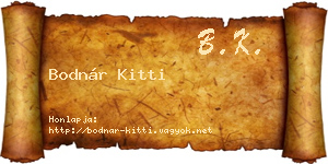 Bodnár Kitti névjegykártya